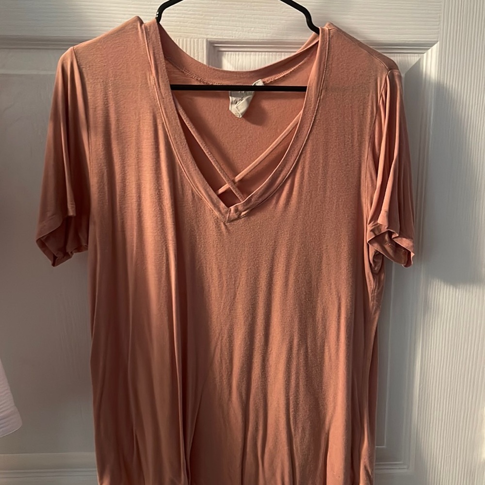 Light pink short sleeve blouse size S
